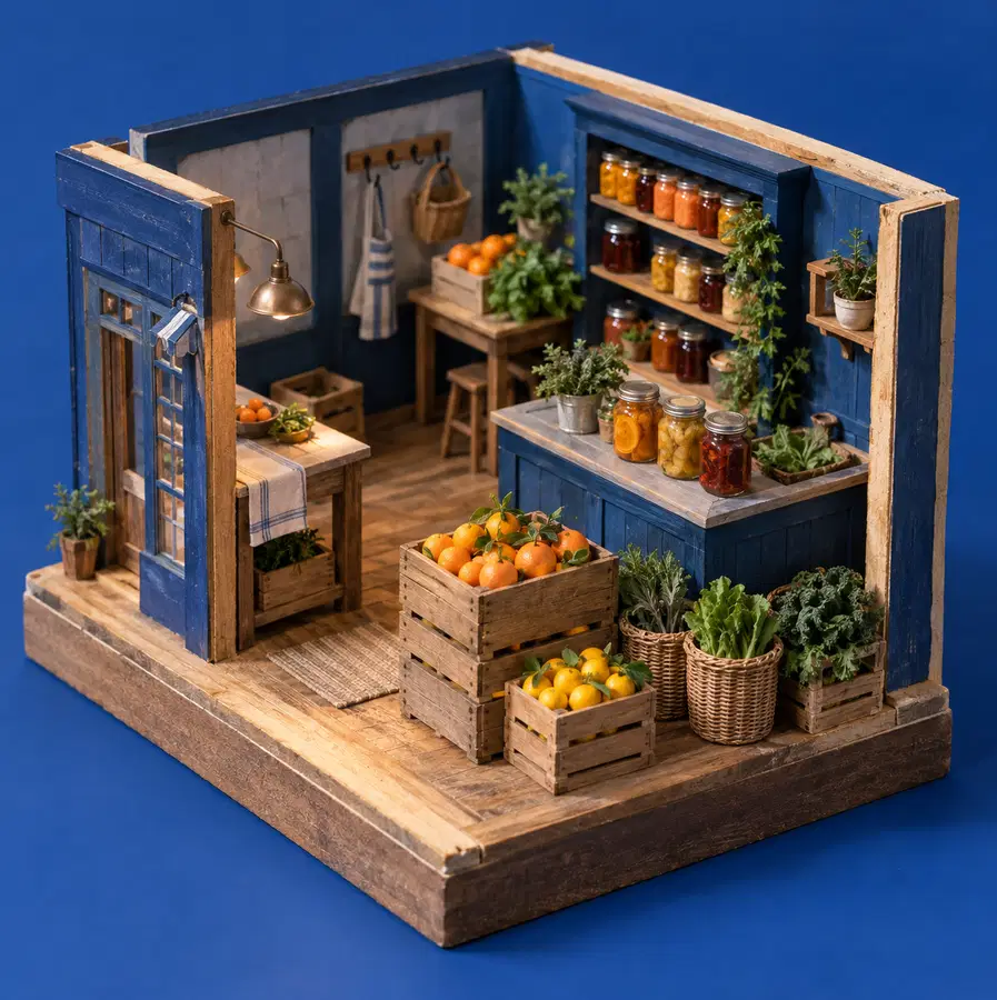 Illustration of specialty markets equipment and workspace